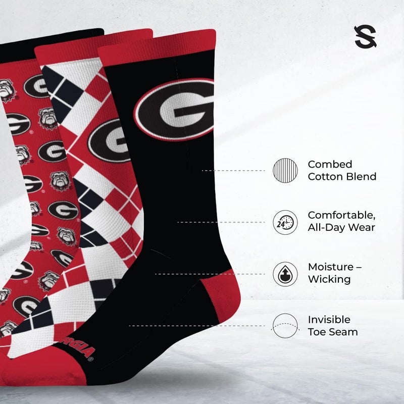 Strideline Store Mens NCAA Dress Socks- The Executive 3 Pack-One Size Fits Most - Image 2